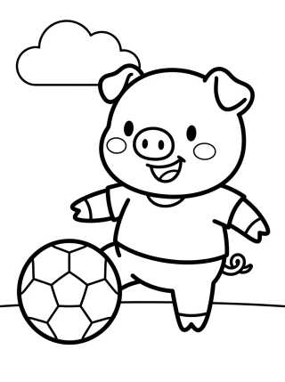 George Pig Jugando a la Pelota para colorir Desenho de George Pig Jugando a la Pelota para colorir e imprimir grátis