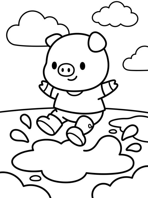 George Pig Jugando en los Charcos de Lodo para colorir Desenho de George Pig Jugando en los Charcos de Lodo para colorir e imprimir grátis