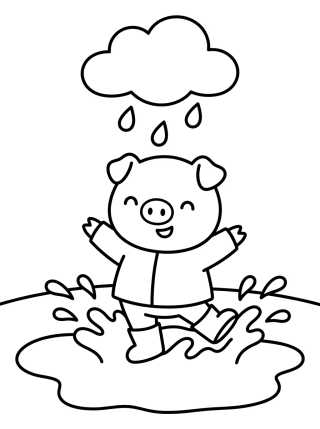 George Pig Jugando en los Charcos de Lodo para colorir Desenho de George Pig Jugando en los Charcos de Lodo para colorir e imprimir grátis