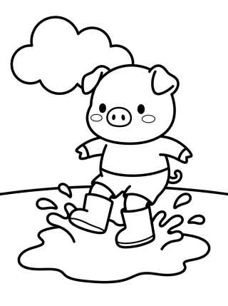 George Pig Jugando en los Charcos de Lodo para colorir Desenho de George Pig Jugando en los Charcos de Lodo para colorir e imprimir grátis