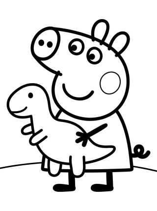 George Pig con su Dinosaurio de Juguete para colorir Desenho de George Pig con su Dinosaurio de Juguete para colorir e imprimir grátis