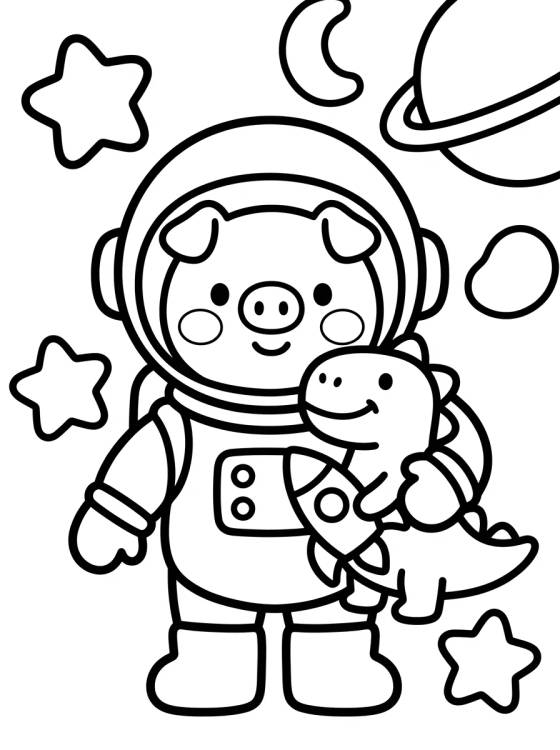 George Pig Astronauta en el Espacio para colorir Desenho de George Pig Astronauta en el Espacio para colorir e imprimir grátis