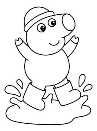 George Pig Saltando en el Charco de Barro para colorir Desenho de George Pig Saltando en el Charco de Barro para colorir e imprimir grátis