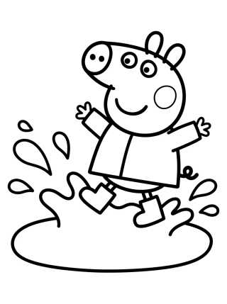 George Pig Saltando en el Charco de Lodo para colorir Desenho de George Pig Saltando en el Charco de Lodo para colorir e imprimir grátis