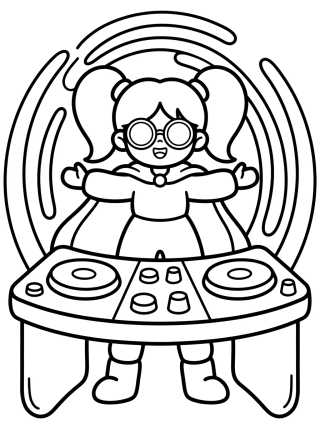 DJ Guerrera K-Pop Protectora para colorir Desenho de DJ Guerrera K-Pop Protectora para colorir e imprimir grátis