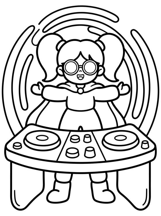 DJ Guerrera K-Pop Protectora para colorir Desenho de DJ Guerrera K-Pop Protectora para colorir e imprimir grátis