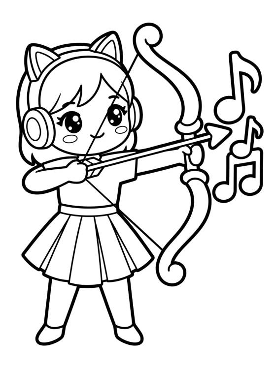 Guerrera K-Pop Arquera Estilosa para colorir Desenho de Guerrera K-Pop Arquera Estilosa para colorir e imprimir grátis
