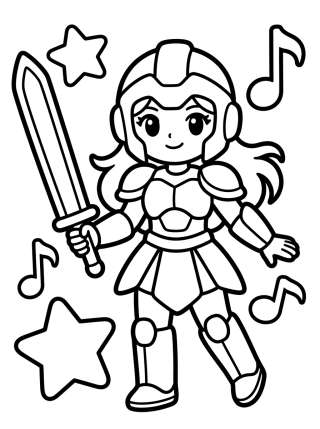 Coleção de desenhos para colorir: Guerreras K-Pop en Acción