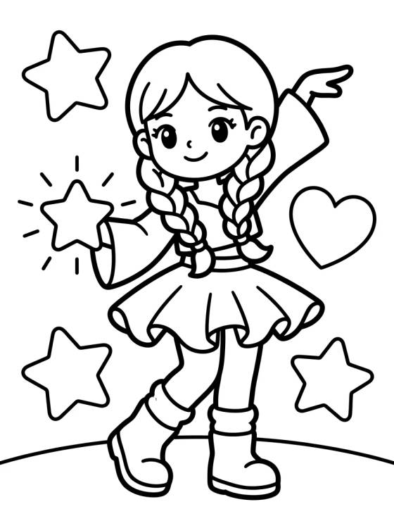Guerrera Bailarina con Escudo de Luz para colorir Desenho de Guerrera Bailarina con Escudo de Luz para colorir e imprimir grátis