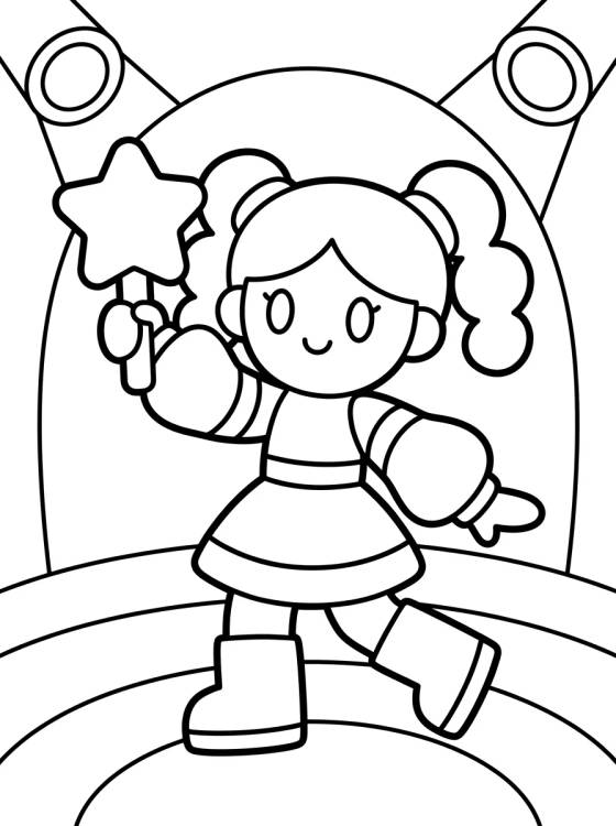 Bailarina con Lightstick de K-Pop para colorir Desenho de Bailarina con Lightstick de K-Pop para colorir e imprimir grátis