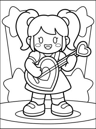 Guitarrista Mágica en el Show para colorir Desenho de Guitarrista Mágica en el Show para colorir e imprimir grátis