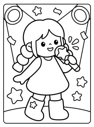 Vocalista Estelar en el Escenario para colorir Desenho de Vocalista Estelar en el Escenario para colorir e imprimir grátis