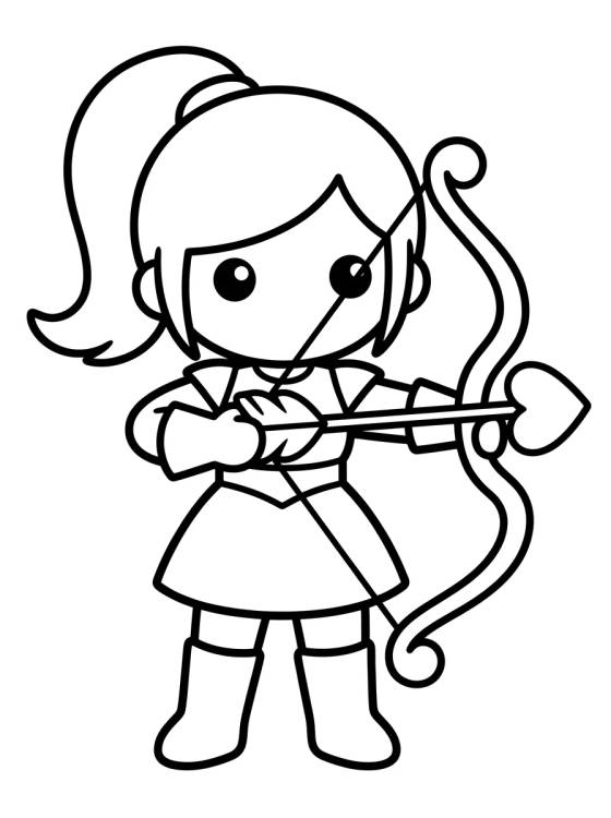 Guerrera K-Pop Arquera Encantada para colorir Desenho de Guerrera K-Pop Arquera Encantada para colorir e imprimir grátis