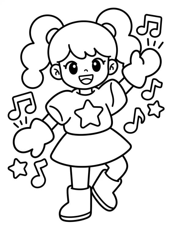 Guerrera K-Pop Bailarina Mágica para colorir Desenho de Guerrera K-Pop Bailarina Mágica para colorir e imprimir grátis
