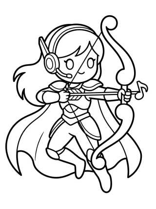 Guerrera K-Pop Ninja Musical para colorir Desenho de Guerrera K-Pop Ninja Musical para colorir e imprimir grátis