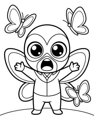 Chibi Hawk Moth Gracioso para colorir Desenho de Chibi Hawk Moth Gracioso para colorir e imprimir grátis