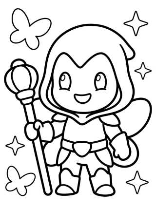 Hawk Moth Chibi con Cetro para colorir Desenho de Hawk Moth Chibi con Cetro para colorir e imprimir grátis