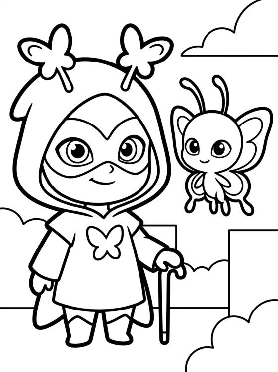 Hawk Moth y el Kwami Nooroo para colorir Desenho de Hawk Moth y el Kwami Nooroo para colorir e imprimir grátis