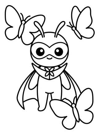 Hawk Moth en su Escondite para colorir Desenho de Hawk Moth en su Escondite para colorir e imprimir grátis