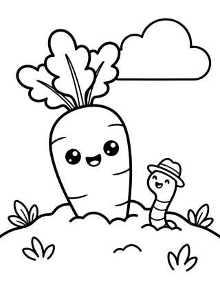 Zanahoria Tierna en la Huerta para colorir Desenho de Zanahoria Tierna en la Huerta para colorir e imprimir grátis
