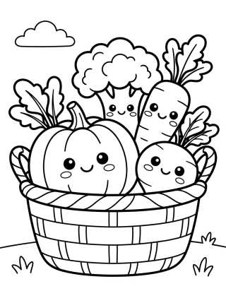 Canasta de Verduras de la Huerta para colorir Desenho de Canasta de Verduras de la Huerta para colorir e imprimir grátis