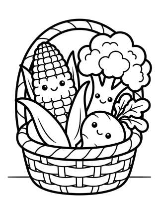 Canasta de Verduras de la Huerta para colorir Desenho de Canasta de Verduras de la Huerta para colorir e imprimir grátis