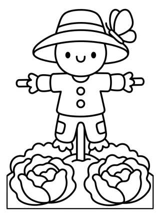 Espantapájaros Amigo del Huerto para colorir Desenho de Espantapájaros Amigo del Huerto para colorir e imprimir grátis