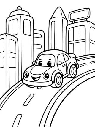 Cochecito de Pista en la Ciudad para colorir Desenho de Cochecito de Pista en la Ciudad para colorir e imprimir grátis