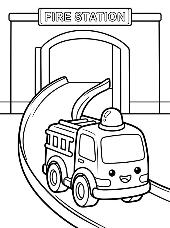 Camión de Bomberos en Hot Wheels City para colorir Desenho de Camión de Bomberos en Hot Wheels City para colorir e imprimir grátis