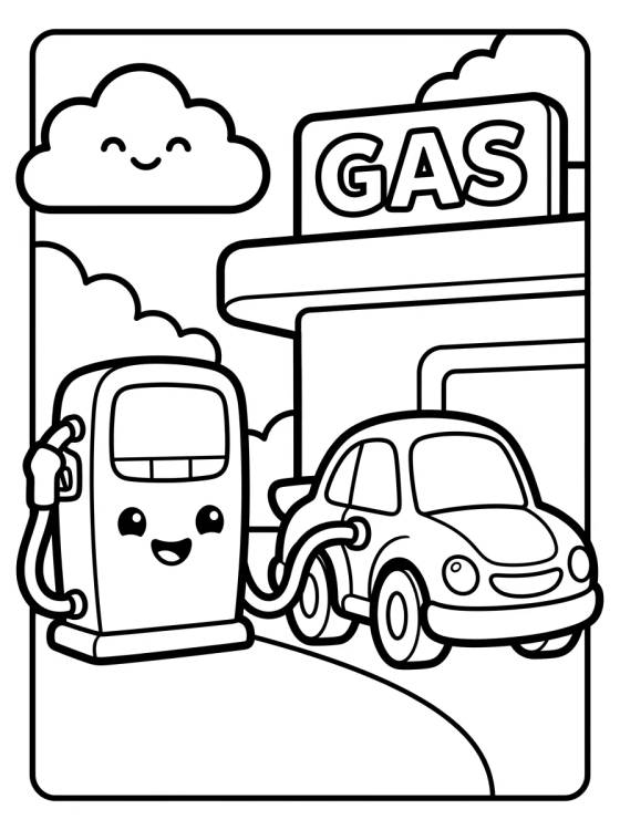 Gasolinera Hot Wheels City para colorir Desenho de Gasolinera Hot Wheels City para colorir e imprimir grátis