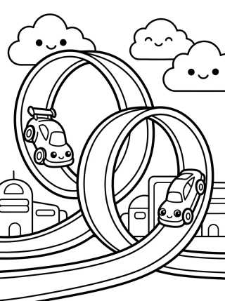 Super Looping en Hot Wheels City para colorir Desenho de Super Looping en Hot Wheels City para colorir e imprimir grátis