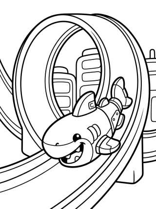 Tiburón Robot de Hot Wheels City para colorir Desenho de Tiburón Robot de Hot Wheels City para colorir e imprimir grátis