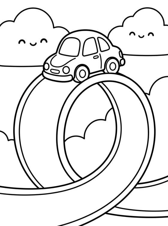 Cochecito en el Loop de Hot Wheels para colorir Desenho de Cochecito en el Loop de Hot Wheels para colorir e imprimir grátis