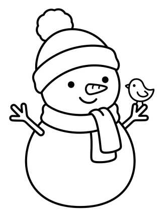 Muñeco de Nieve Kawaii para colorir Desenho de Muñeco de Nieve Kawaii para colorir e imprimir grátis