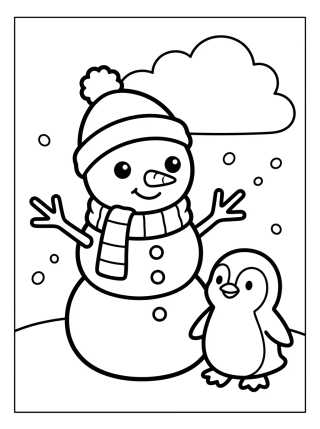 Muñeco de Nieve Sonriente para colorir Desenho de Muñeco de Nieve Sonriente para colorir e imprimir grátis