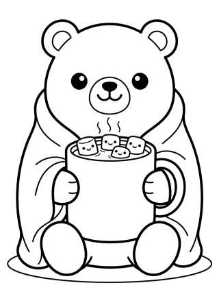 Osito con Chocolate Caliente para colorir Desenho de Osito con Chocolate Caliente para colorir e imprimir grátis