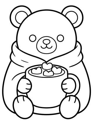 Osito con Chocolate Caliente para colorir Desenho de Osito con Chocolate Caliente para colorir e imprimir grátis