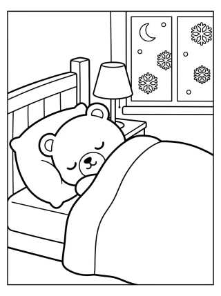 Osito Hibernando en la Cama para colorir Desenho de Osito Hibernando en la Cama para colorir e imprimir grátis