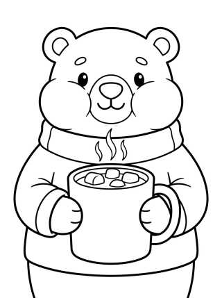 Osito Polar Tomando Chocolate Caliente para colorir Desenho de Osito Polar Tomando Chocolate Caliente para colorir e imprimir grátis