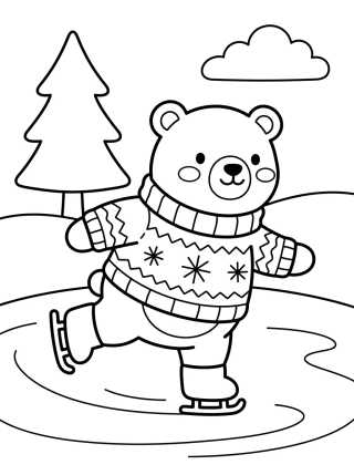 Oso Polar con Suéter de Lana para colorir Desenho de Oso Polar con Suéter de Lana para colorir e imprimir grátis