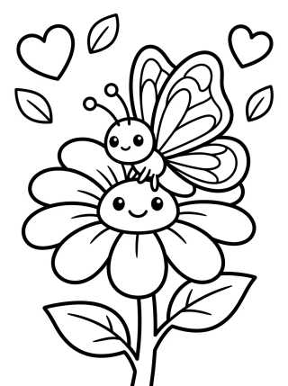 Mariposa en Margarita Tierna para colorir Desenho de Mariposa en Margarita Tierna para colorir e imprimir grátis