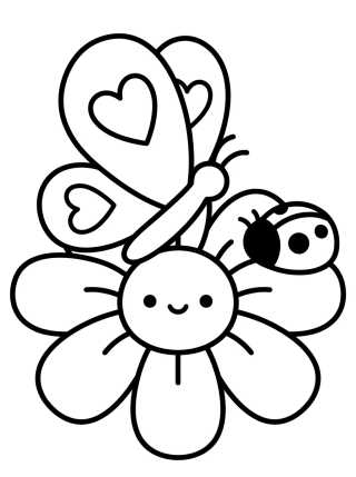 Mariposa Tierna Posada en la Flor para colorir Desenho de Mariposa Tierna Posada en la Flor para colorir e imprimir grátis