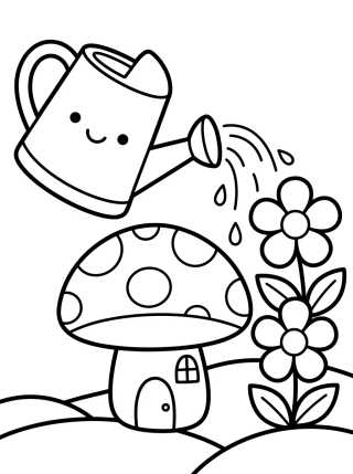 Regadera de Jardín Encantado para colorir Desenho de Regadera de Jardín Encantado para colorir e imprimir grátis