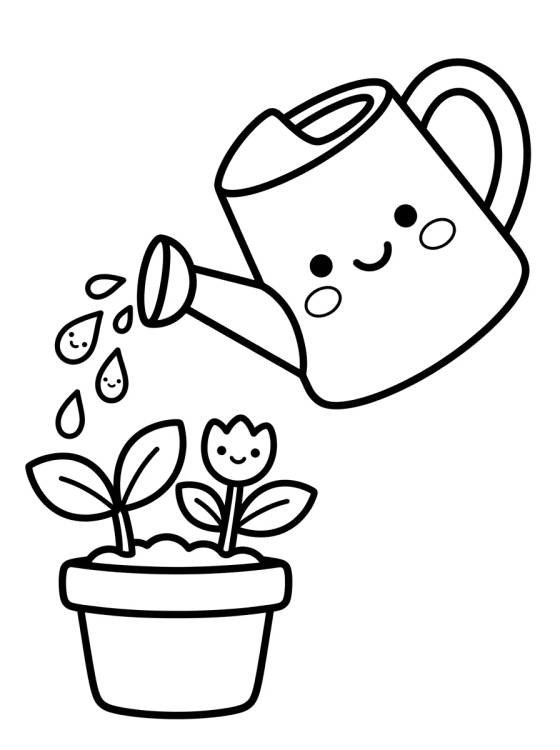 Regadera Mágica y Plantitas para colorir Desenho de Regadera Mágica y Plantitas para colorir e imprimir grátis