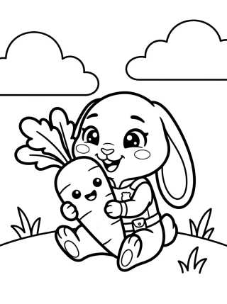 Judy Hopps Comiendo Zanahoria para colorir Desenho de Judy Hopps Comiendo Zanahoria para colorir e imprimir grátis