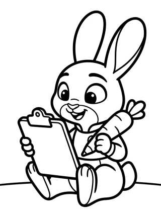 Judy Hopps Detective Anotando para colorir Desenho de Judy Hopps Detective Anotando para colorir e imprimir grátis