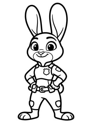 Judy Hopps en Acción de Conejita para colorir Desenho de Judy Hopps en Acción de Conejita para colorir e imprimir grátis