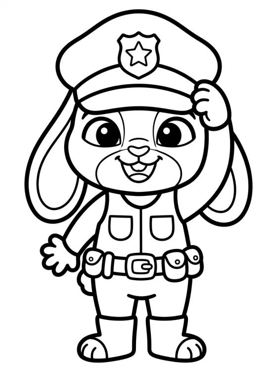 Judy Hopps Policía Sonriendo para colorir Desenho de Judy Hopps Policía Sonriendo para colorir e imprimir grátis