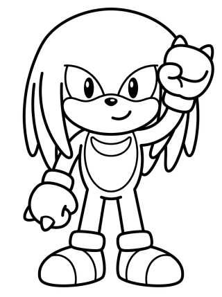 Knuckles Saludando Tierno para colorir Desenho de Knuckles Saludando Tierno para colorir e imprimir grátis