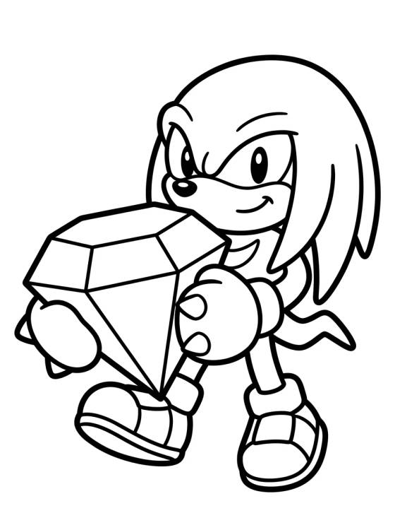 Knuckles con la Esmeralda del Caos para colorir Desenho de Knuckles con la Esmeralda del Caos para colorir e imprimir grátis